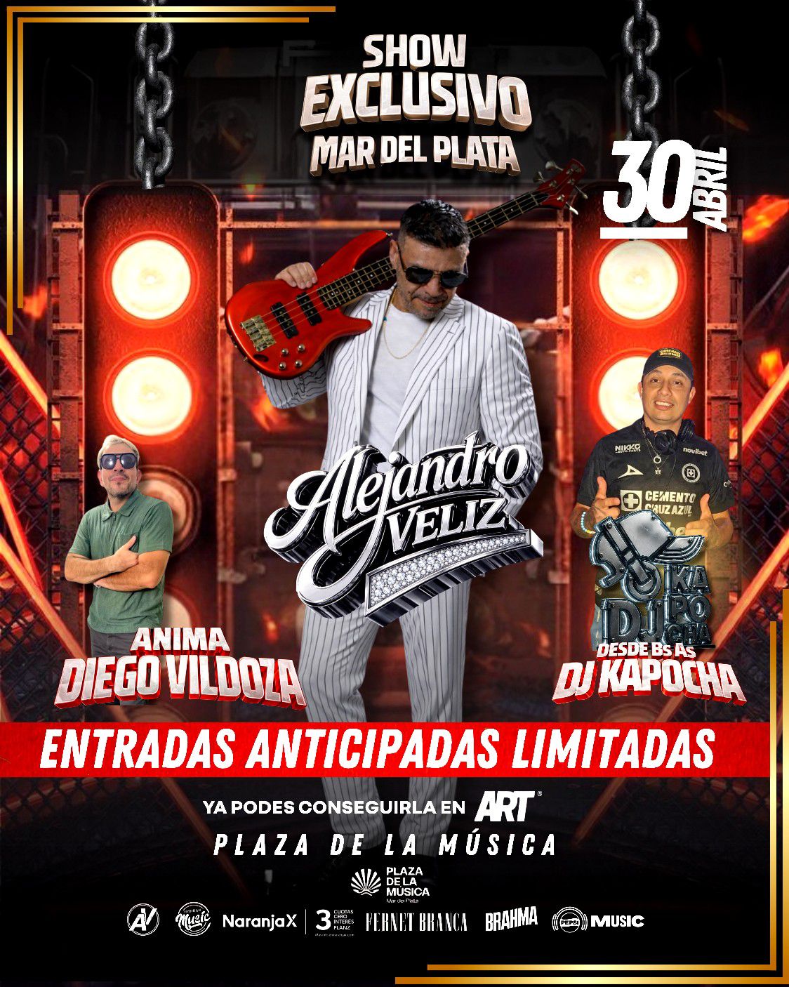 Alejandro Veliz trae su energía de guaracha a Mar del Plata