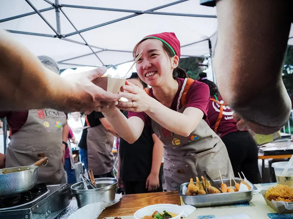 Puesto de comida en el evento de Año Nuevo Chino en Belén de Escobar