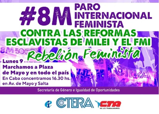 Movilización y paro 8M Plaza de Mayo