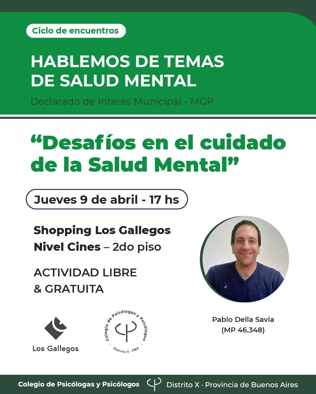 Charla sobre salud mental en Mar del Plata
